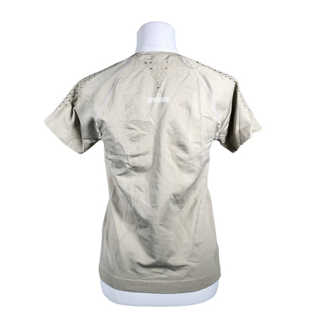 Naisten Gymshark - Urheilupaita, lyhyet hihat, koko 36 - Beige (2)
