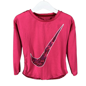 Tyttöjen Nike - Urheilupaita, pitkät hihat, koko 128 - 134 - Pinkki (1)