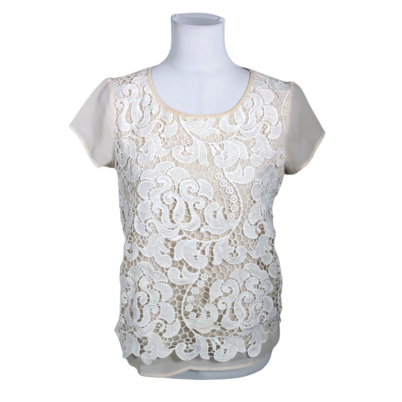 Naisten Ann Taylor - Lyhythihainen pusero, koko 38 - Beige (1)