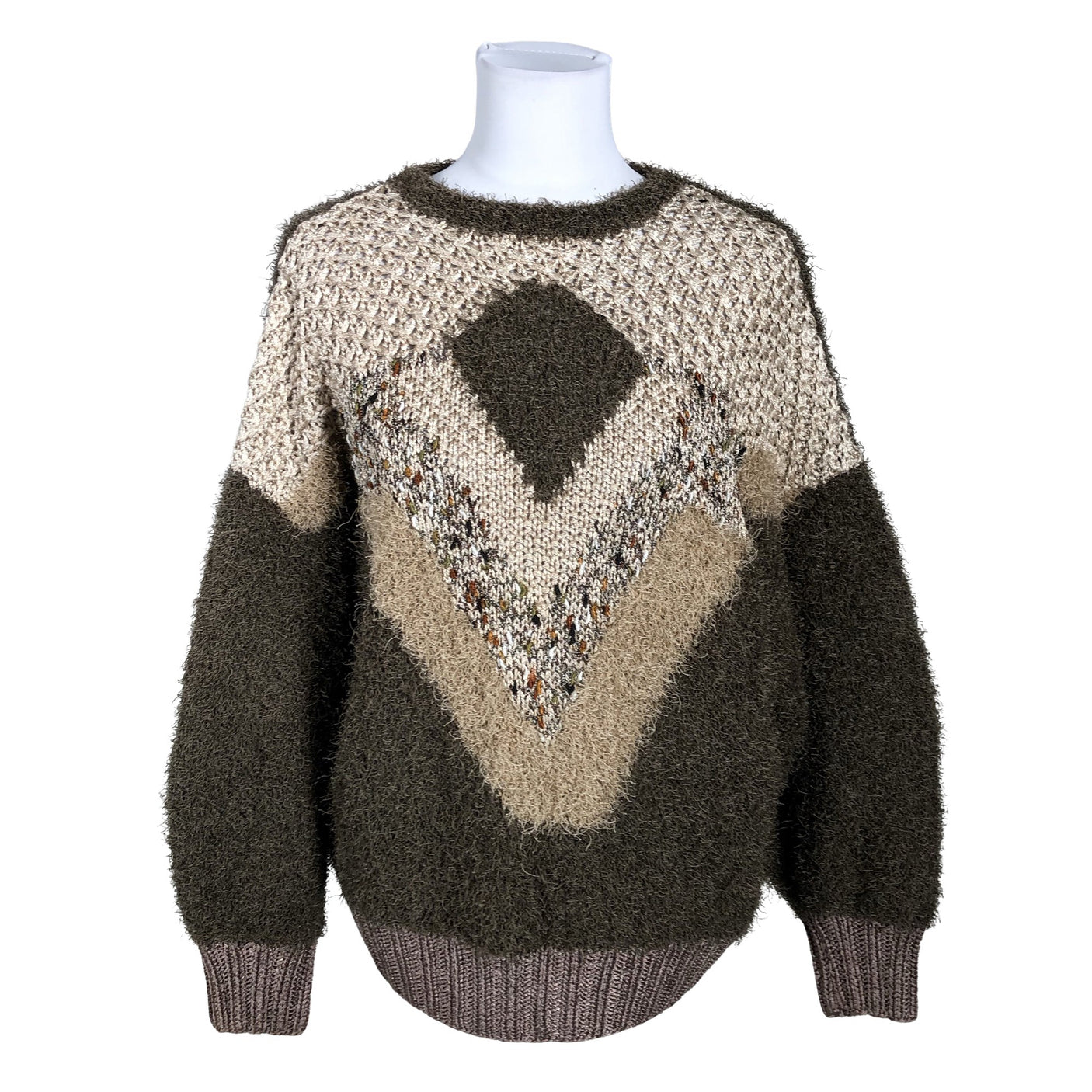 Naisten Handmade - Neulepaita, koko 38 - Ruskea (1)