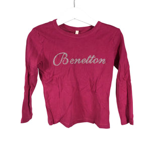 Tyttöjen Benetton - Trikoopaita, koko 98 - 104 - Pinkki (1)