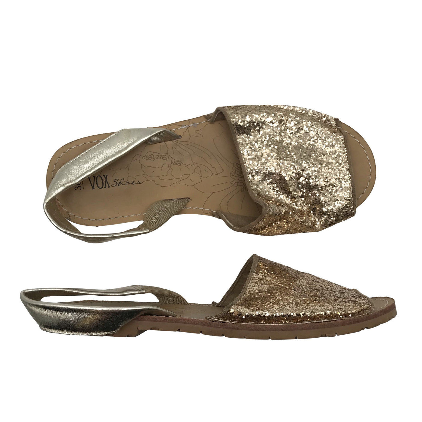 Naisten Vox Shoes - Sandaalit, koko 38 - Kulta (1)
