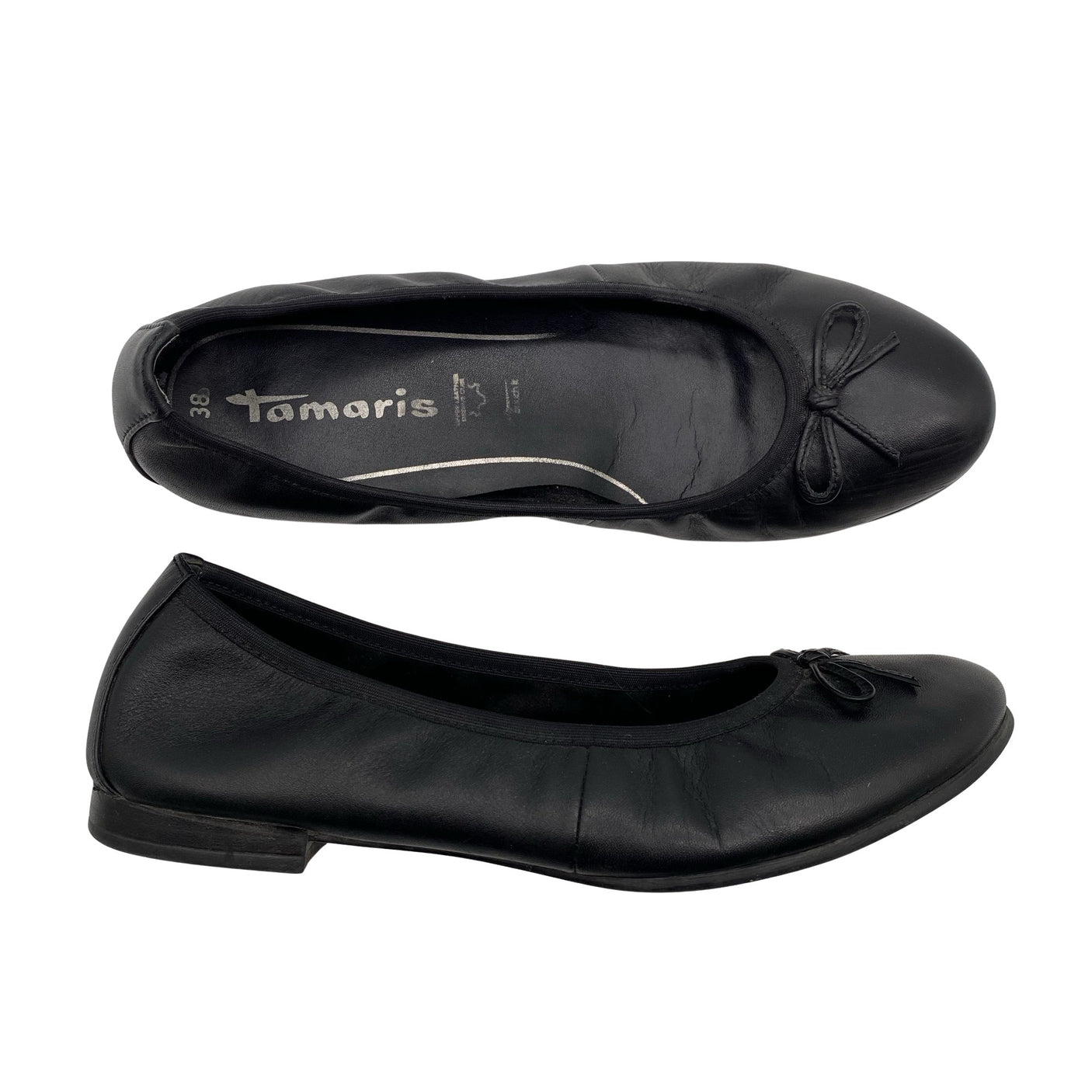 Naisten Tamaris - Ballerinat, koko 38 - Musta (1)
