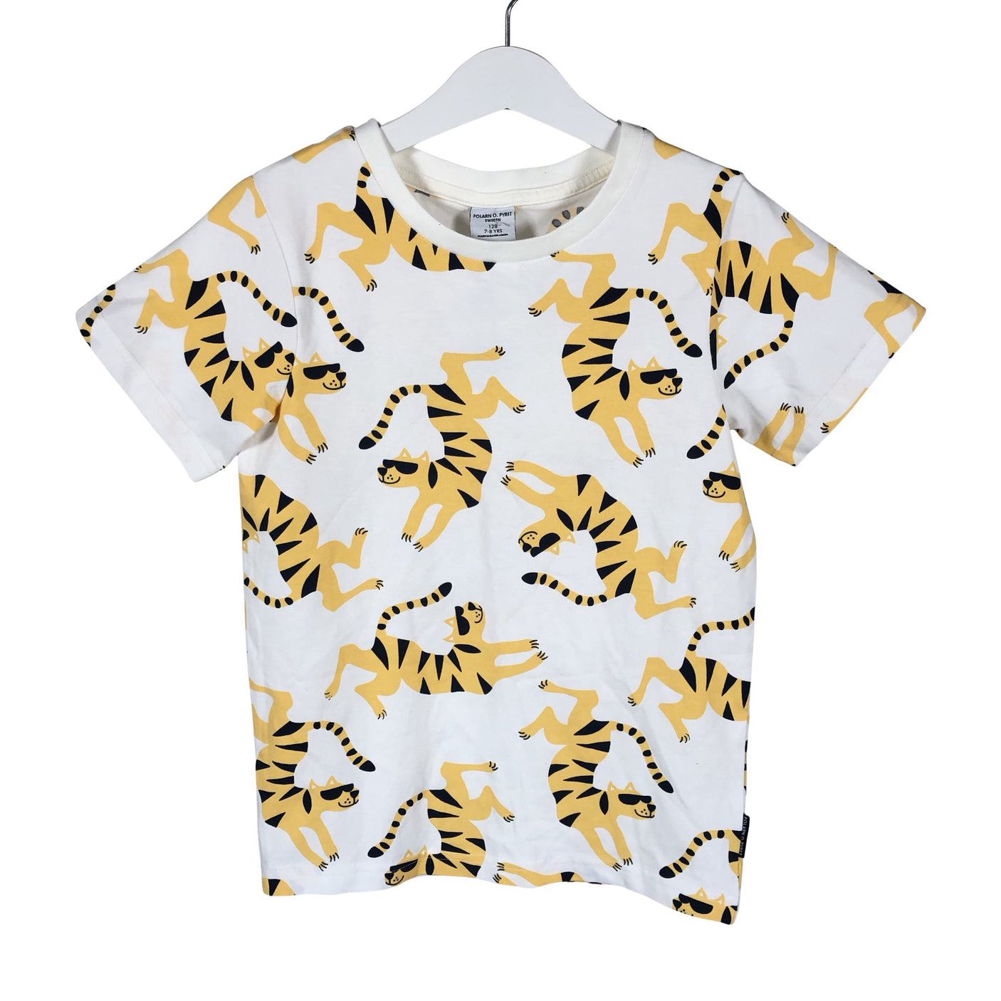 Unisex Polarn O. Pyret - T-paita, koko 128 - 134 - Valkoinen (1)
