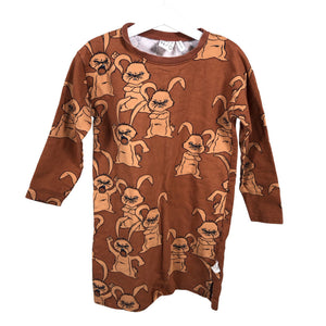 Tyttöjen Mainio - Collegemekko, koko 110 - 116 - Ruskea (1)