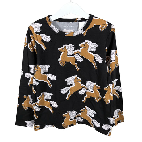 Unisex Mini Rodini - Trikoopaita, koko 128 - 134 - Ruskea ()