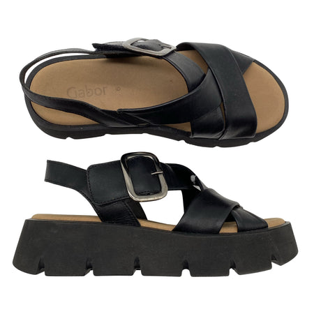 Naisten Gabor - Korolliset sandaalit, koko 39 - Musta ()