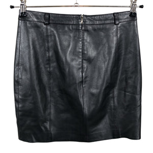 Naisten Massimo Dutti - Nahkahame, koko 34 - Musta (2)