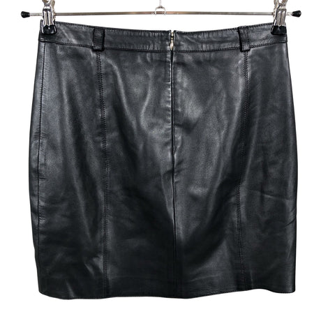 Naisten Massimo Dutti - Nahkahame, koko 34 - Musta (2)