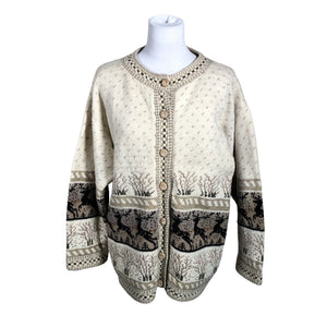Naisten Handmade - Neuletakki, koko 42 - Beige (1)