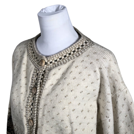 Naisten Handmade - Neuletakki, koko 42 - Beige (2)