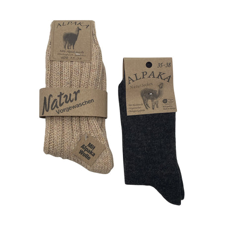 Naisten Alpaka - Villasukat, koko 37 - Beige ()