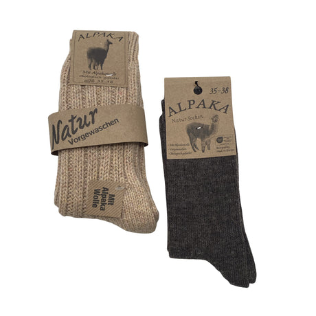 Naisten Alpaka - Villasukat, koko 37 - Beige ()
