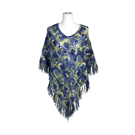 Naisten Handmade - Poncho, koko 38 - Sininen ()