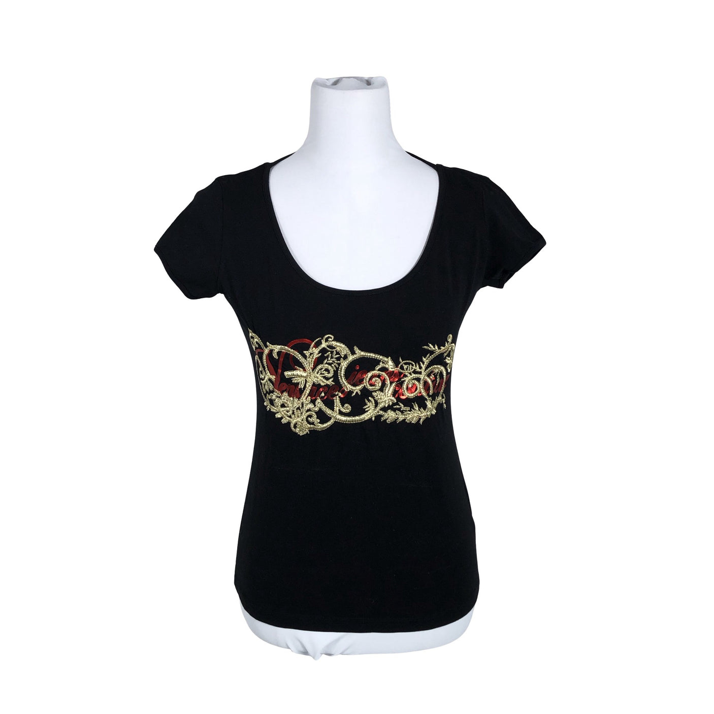 Naisten Versace Jeans Couture - T-paita, koko 36 - Musta (1)