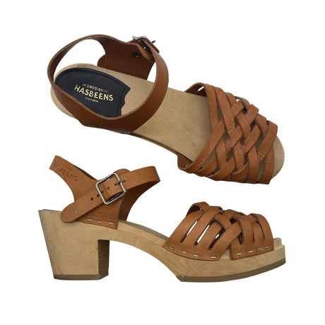 Naisten Swedish Hasbeens - Korolliset sandaalit, koko 39 - Ruskea ()