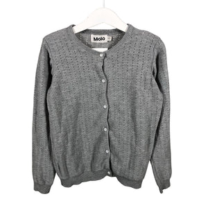 Tyttöjen Molo Kids - Neuletakki, koko 122 - 128 - Harmaa (2)