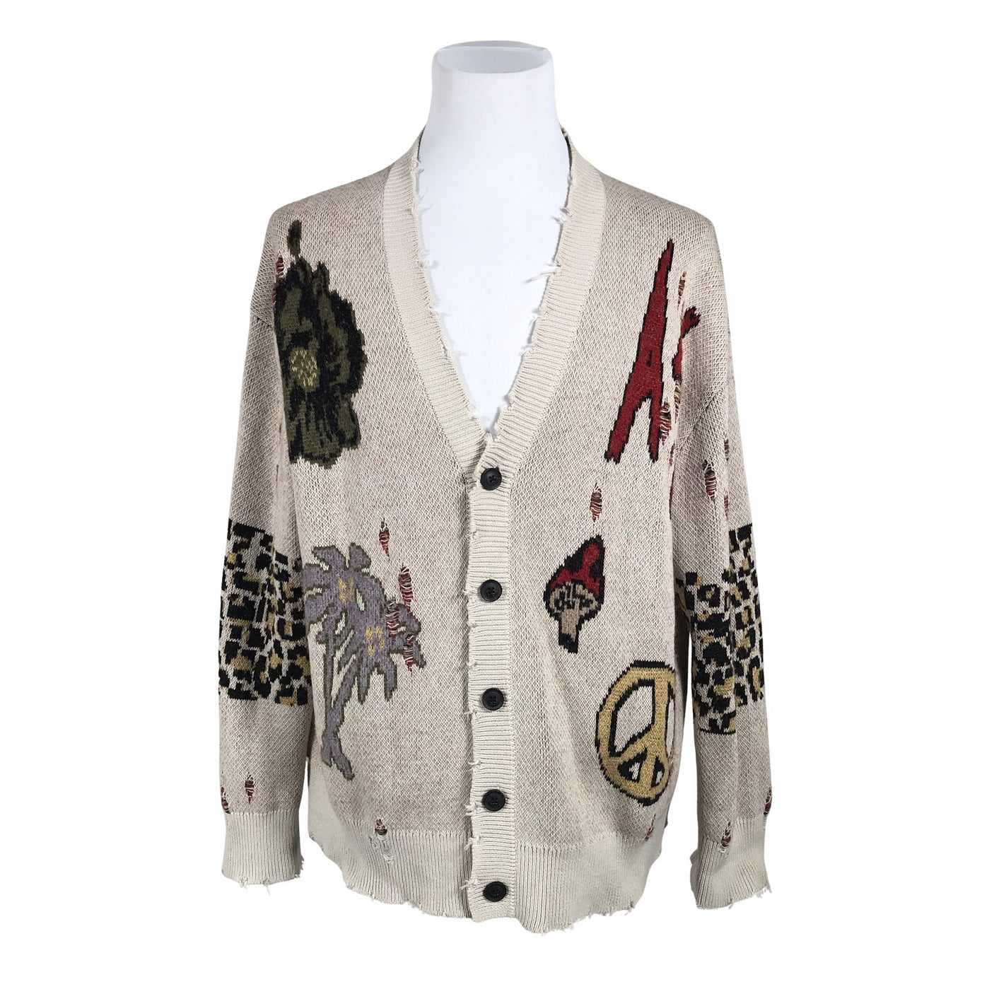 Miesten All Saints - Neuletakki, koko L - Beige (1)