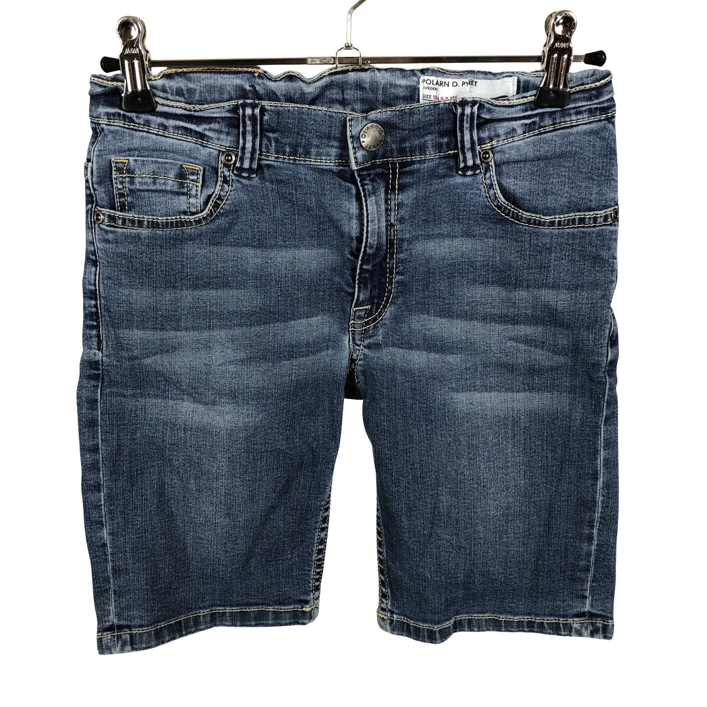 Unisex Polarn O. Pyret - Farkkushortsit, koko 128 - 134 - Sininen (2)