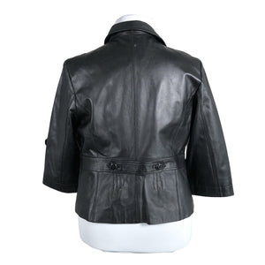 Naisten Trendy Look - Nahkatakki, koko 44 - Musta (2)