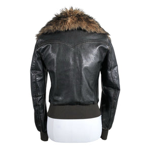 Naisten Benetton - Nahkatakki, koko 36 - Ruskea (3)