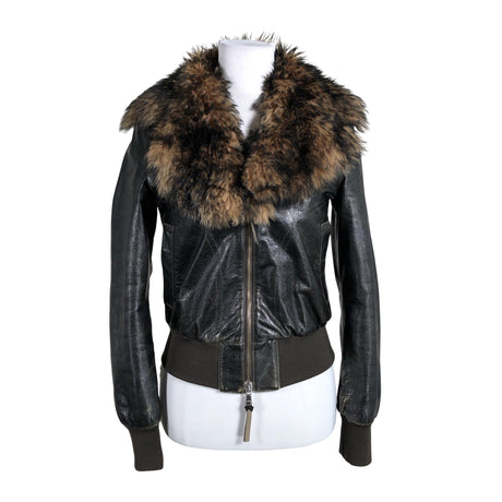 Naisten Benetton - Nahkatakki, koko 36 - Ruskea ()