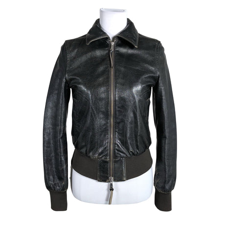 Naisten Benetton - Nahkatakki, koko 36 - Ruskea (2)