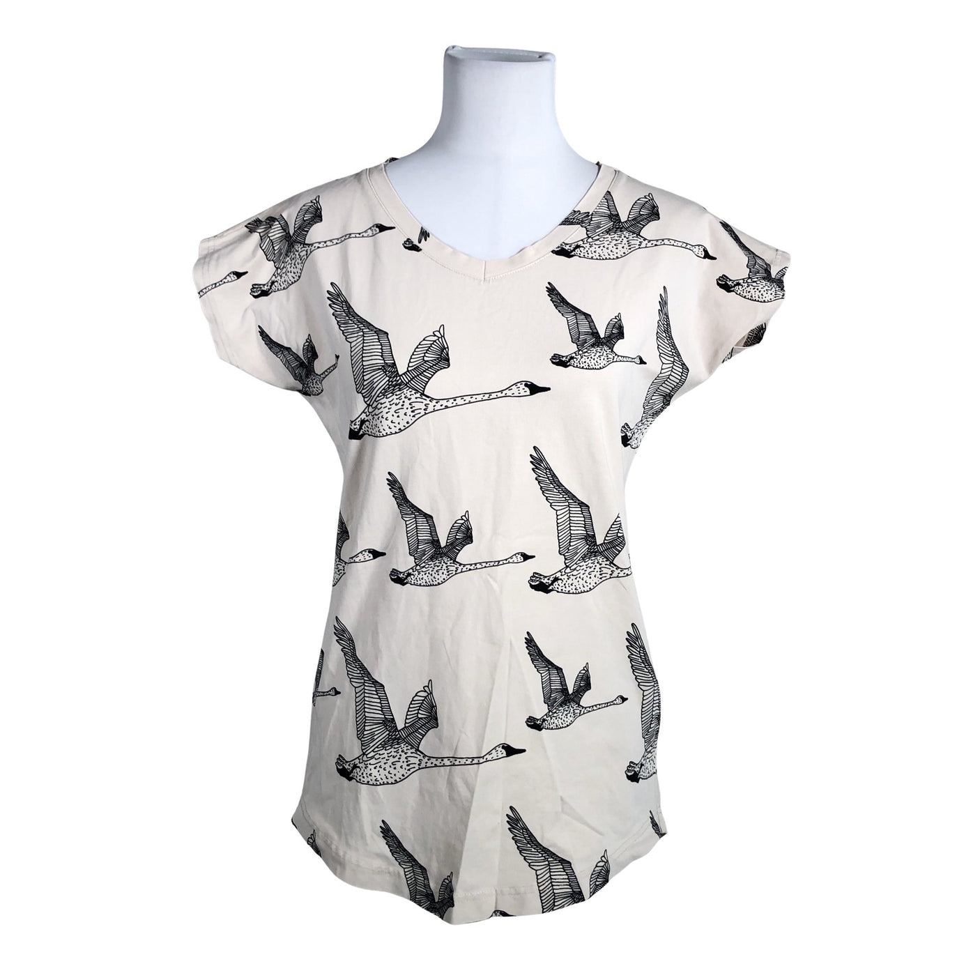 Naisten NOSH - T-paita, koko 36 - Beige (1)