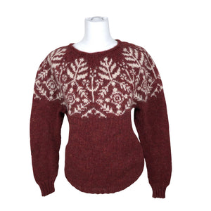 Naisten Handmade - Neulepaita, koko 38 - Viininpunainen (1)