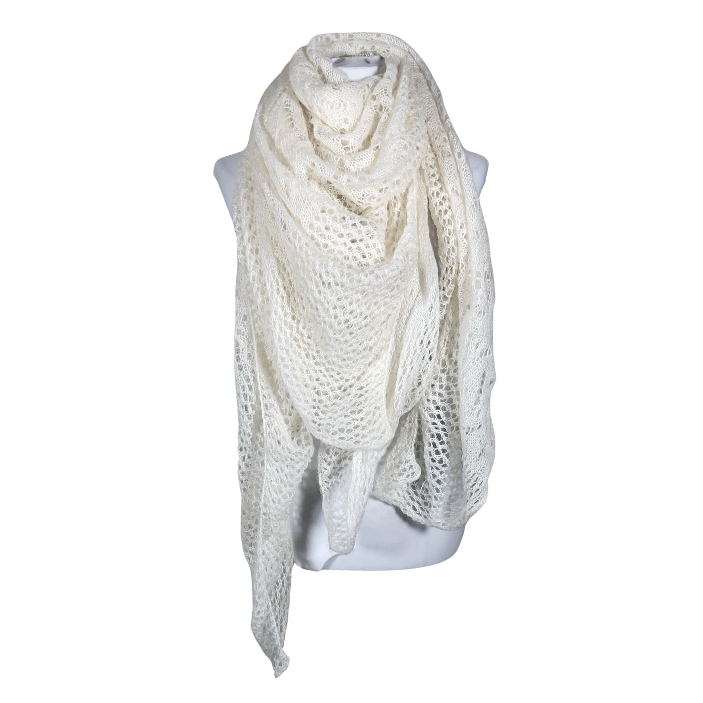 Naisten Handmade - Huivi, koko Maxi - Valkoinen (1)
