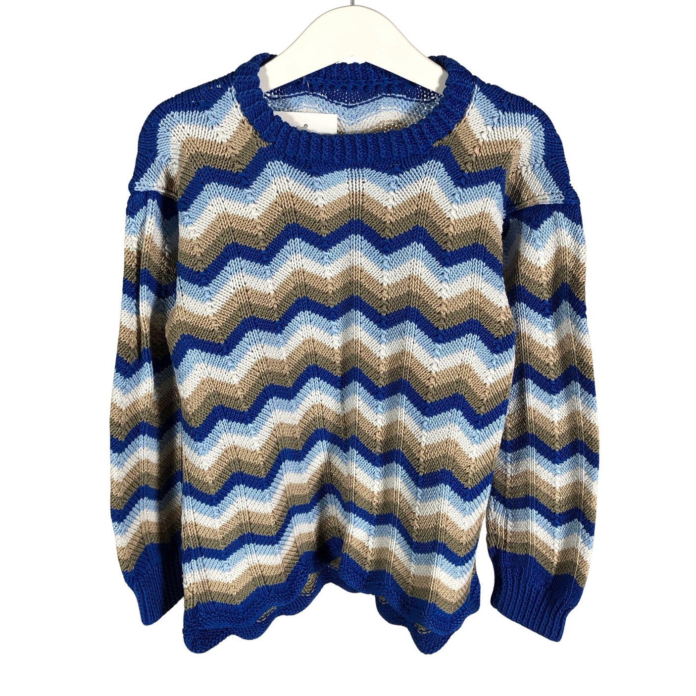 Tyttöjen Handmade - Neulepaita, koko 140 - 146 - Sininen (1)