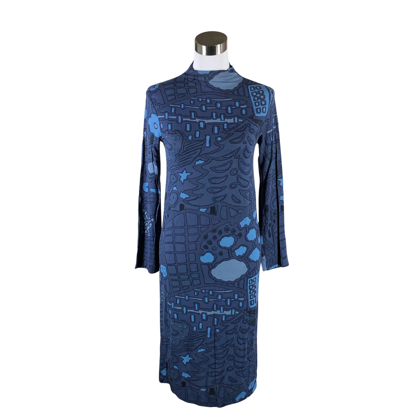 Naisten Marimekko - Trikoomekko, koko 34 - Sininen (1)