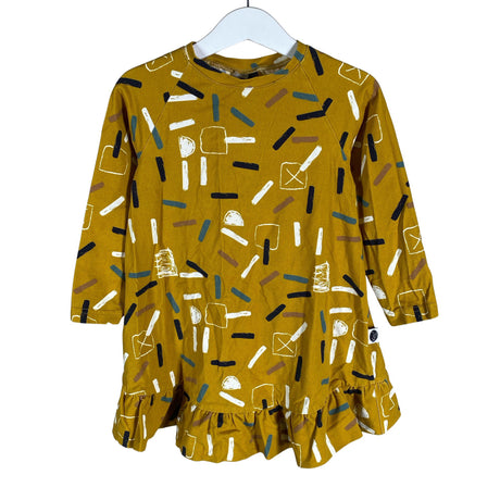 Tyttöjen Kui Design - Trikoomekko, koko 98 - 104 - Keltainen ()