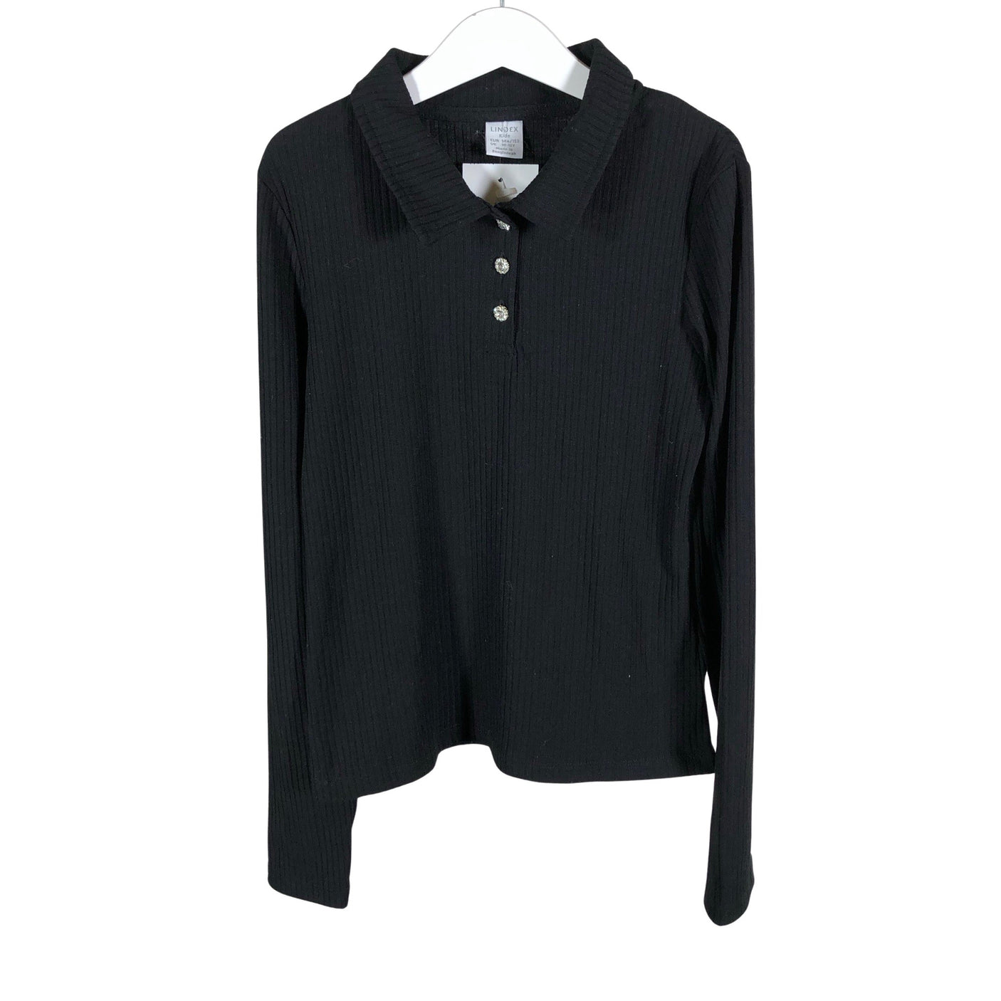 Tyttöjen Lindex - Trikoopaita, koko 146 - 152 - Musta (1)