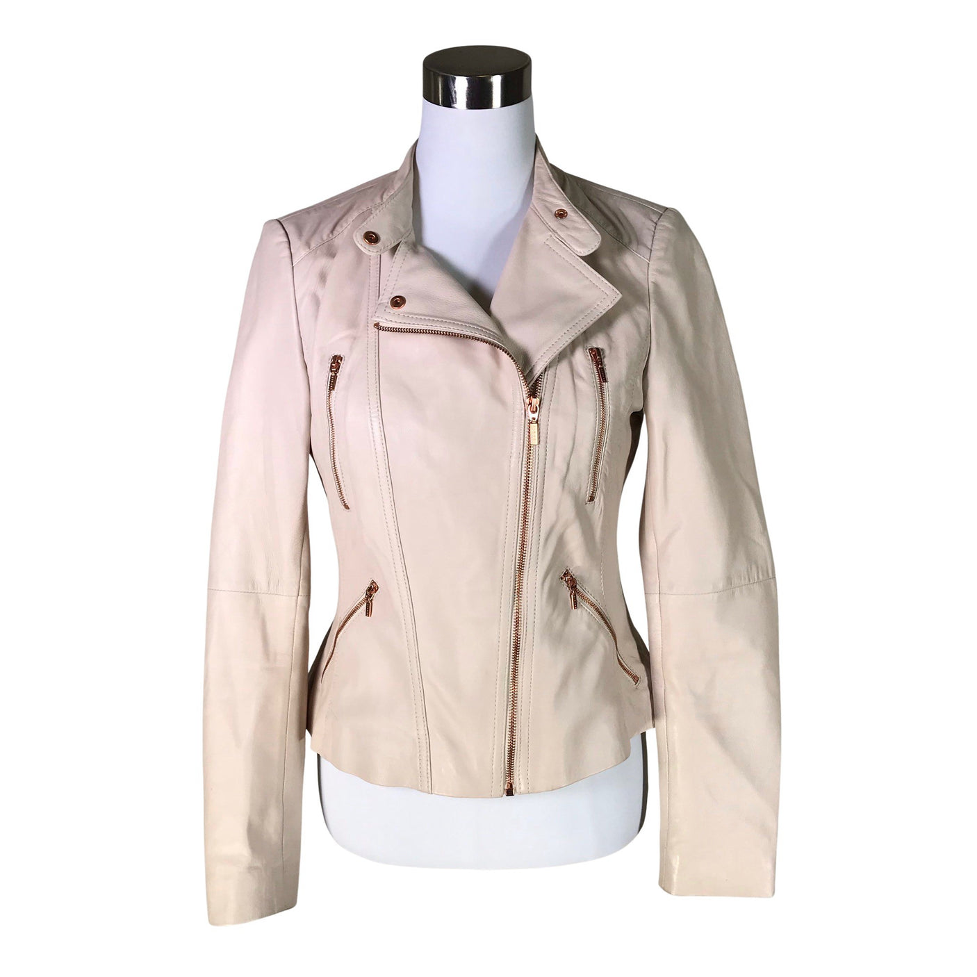 Naisten Esprit - Nahkatakki, koko 38 - Beige (3)
