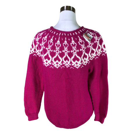 Naisten Handmade - Neulepaita, koko 40 - Pinkki (2)