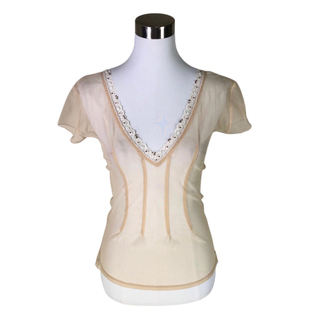Naisten Claire.dk - Lyhythihainen pusero, koko 34 - Beige ()
