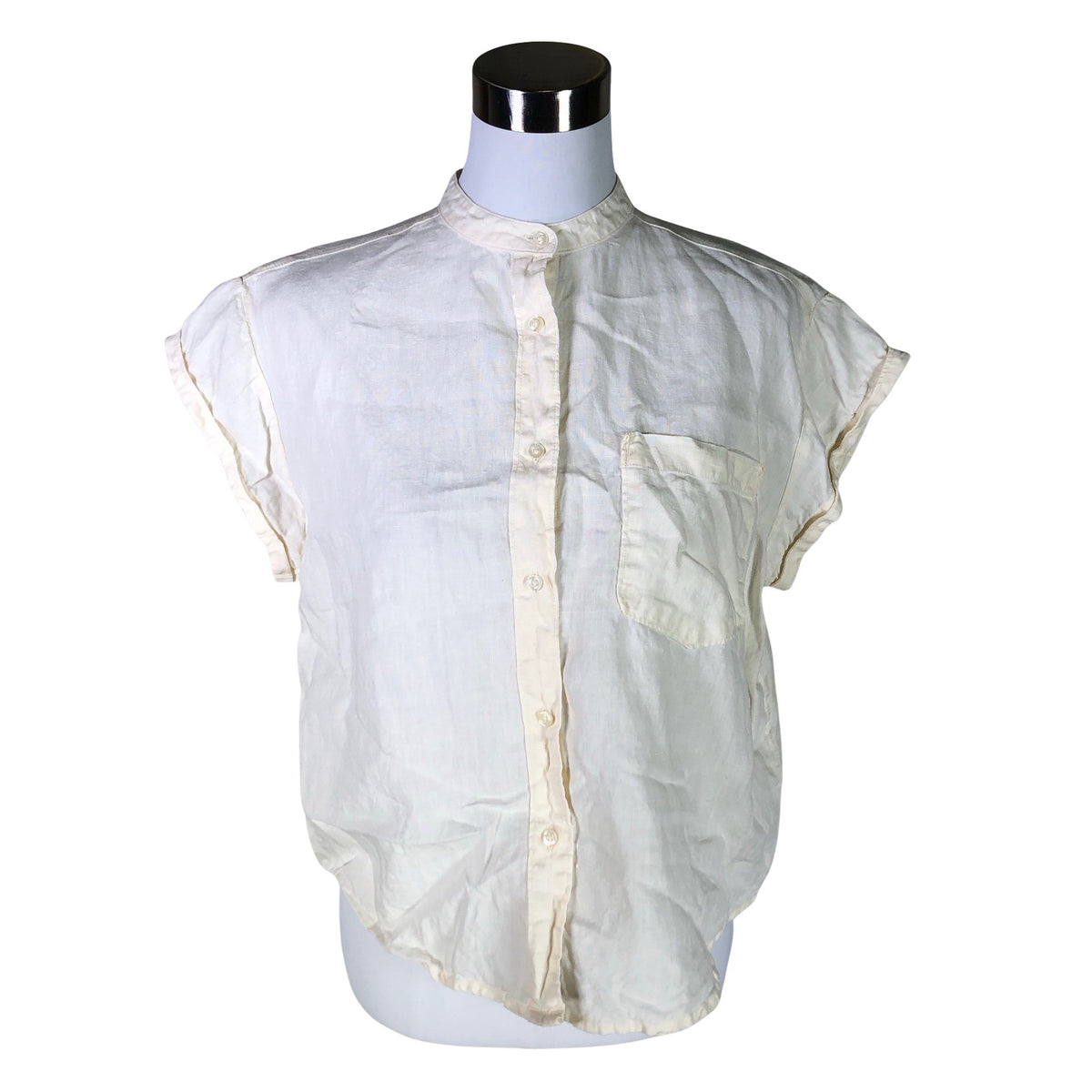 Naisten Knowledge Cotton Apparel - Lyhythihainen pusero, koko 38 - Luonnonvalkoinen (1)