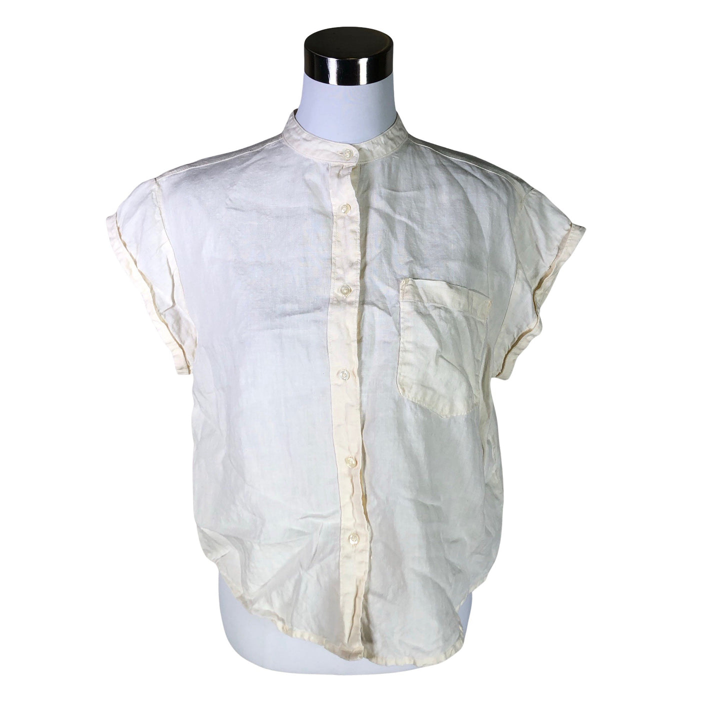 Naisten Knowledge Cotton Apparel - Lyhythihainen pusero, koko 38 - Luonnonvalkoinen (1)