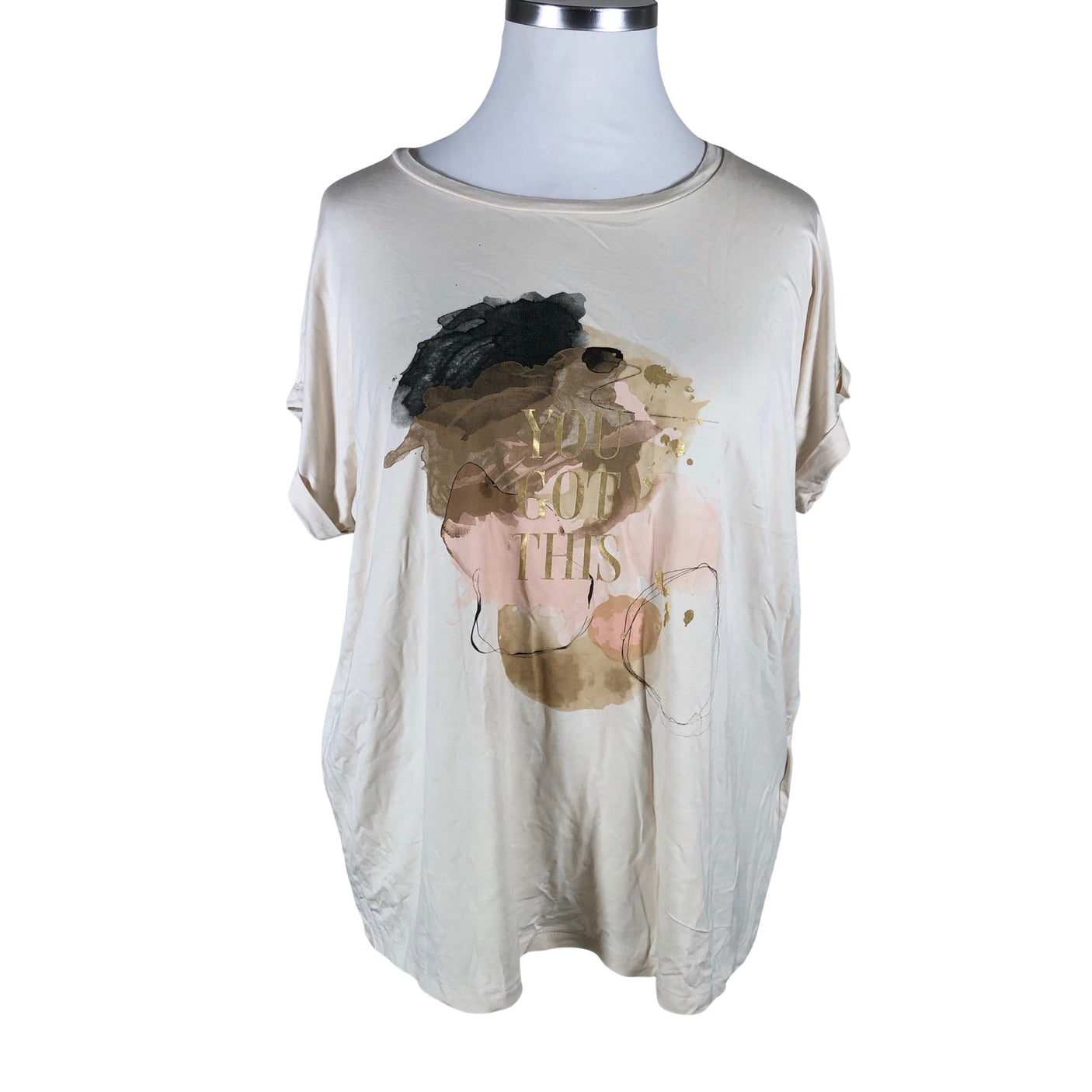 Naisten Soyaconcept - T-paita, koko 46 - Beige (1)