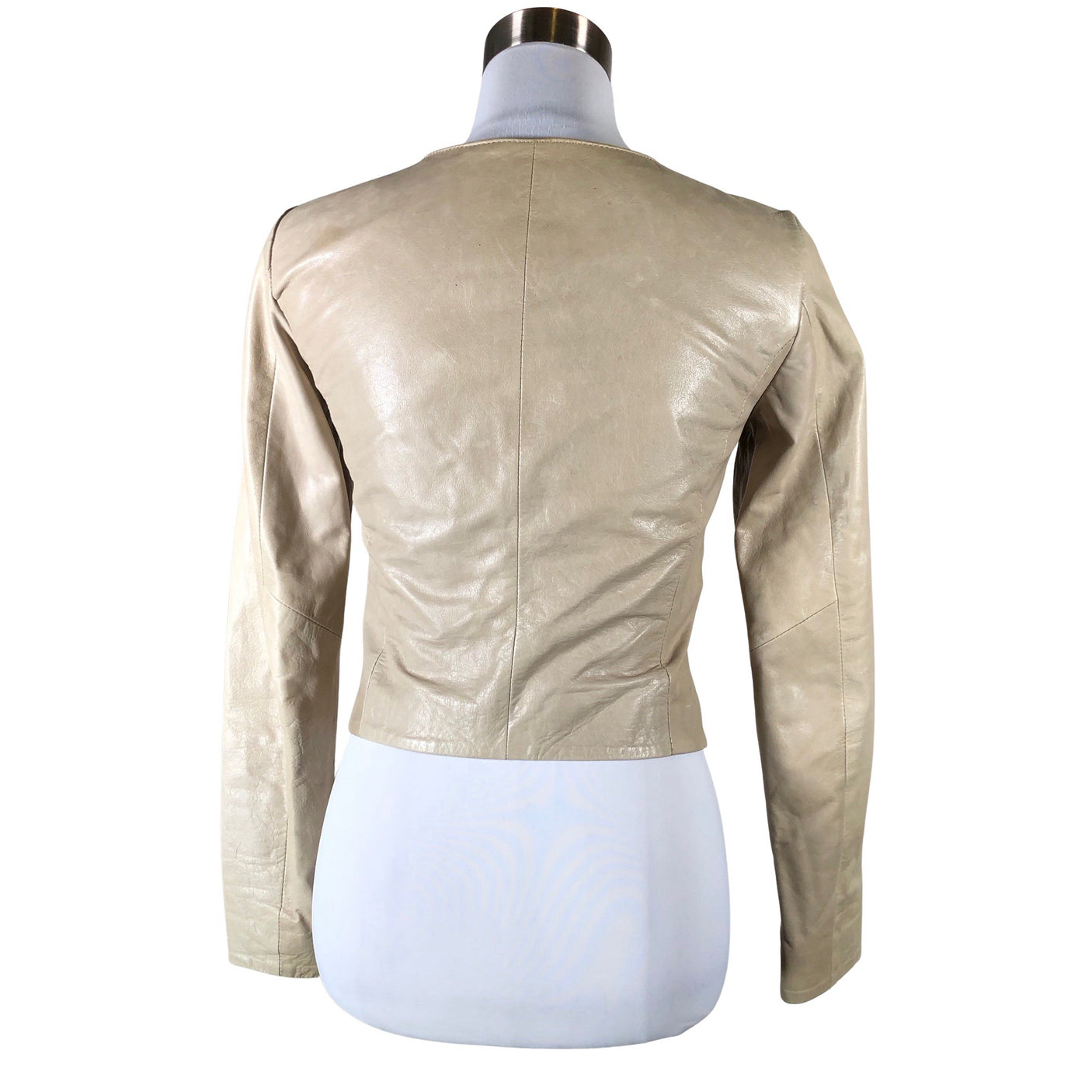 Naisten Selected - Nahkatakki, koko 34 - Beige (2)