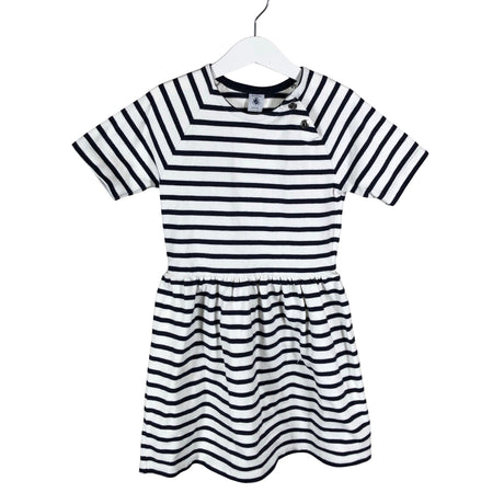 Tyttöjen Petit Bateau - Collegemekko, koko 122 - 128 - Valkoinen ()