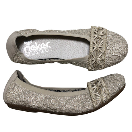 Naisten Rieker - Ballerinat, koko 37 - Beige ()