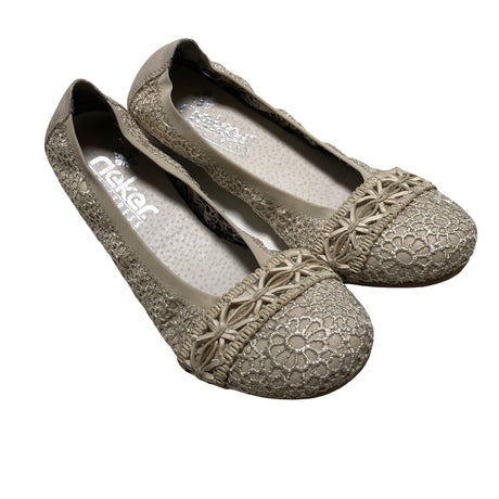 Naisten Rieker - Ballerinat, koko 37 - Beige (2)
