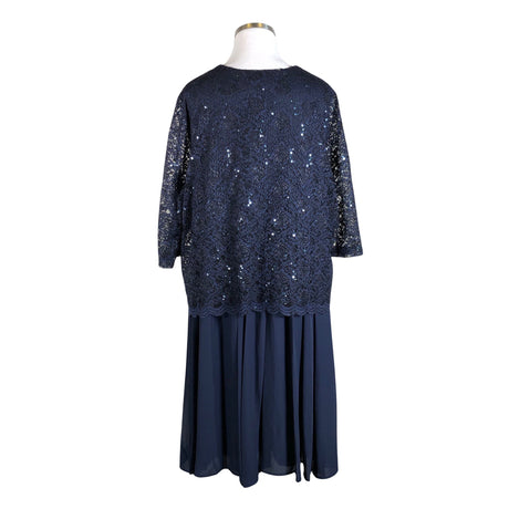 Naisten M.Collection - Juhlamekko, koko 54 - Sininen (2)