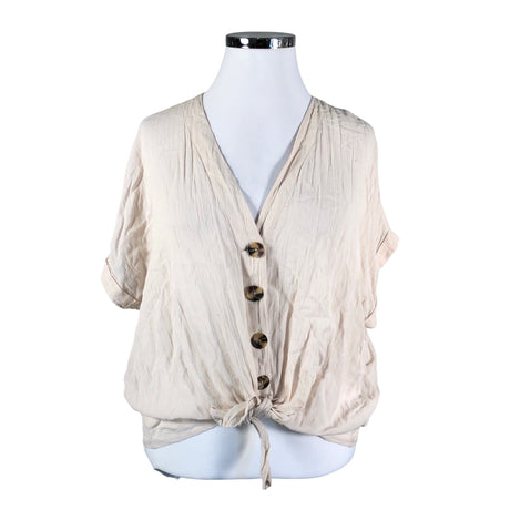 Naisten Lindex - Lyhythihainen pusero, koko 42 - Beige ()