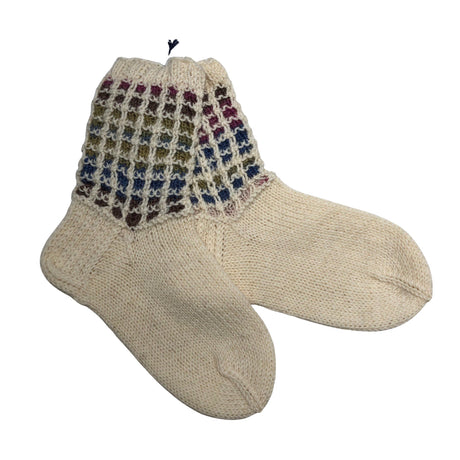 Unisex Handmade - Villasukat, koko 33 - Luonnonvalkoinen ()