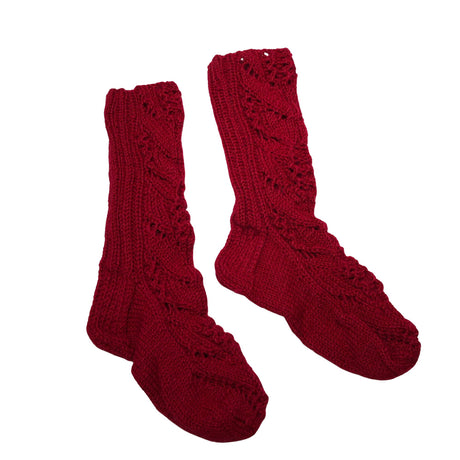 Naisten Handmade - Villasukat, koko 37 - Punainen ()