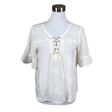 Naisten American Eagle Outfitters - Lyhythihainen pusero, koko 36 - Luonnonvalkoinen ()