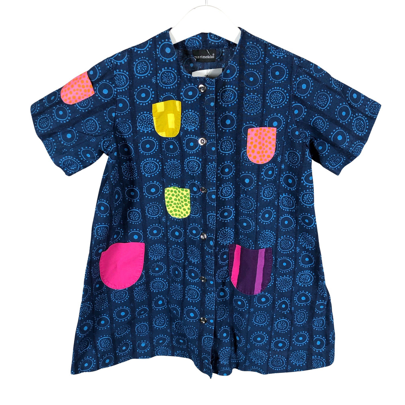 Tyttöjen Marimekko - Kangasmekko, koko 116 - 122 - Sininen (1)